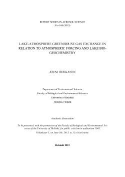lake-atmosphere greenhouse gas exchange in relation to