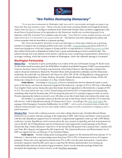 Are Politics Destroying Democracy