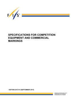 Specifications for Competition Equipment - FIS-Ski