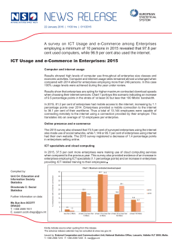 ICT Usage and e-Commerce in Enterprises: 2015