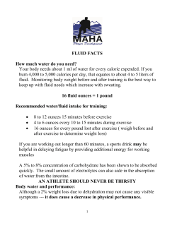 FLUID FACTS How much water do you need? Your body needs