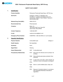SDS: Fluticasone Propionate Nasal Spray, USP 50 mcg