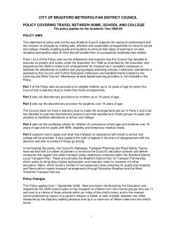 city of bradford metropolitan district council policy covering travel