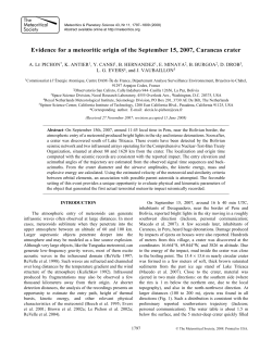 Evidence for a meteoritic origin of the September 15, 2007