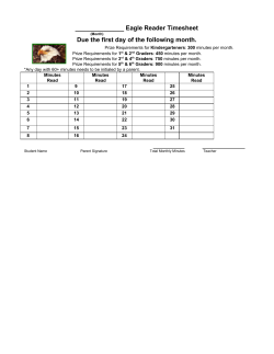 Eagle Reader Timesheet Due the first day of the following month.