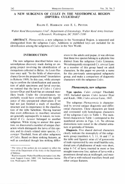 A NEW SUBGENUS OF CULEX IN THE NEOTROPICAL REGION