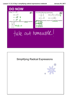 Simplifying Radicals Day 2