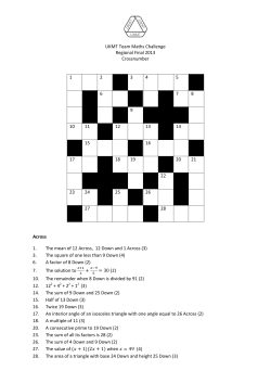 UKMT Team Maths Challenge Regional Final 2013 Crossnumber 1