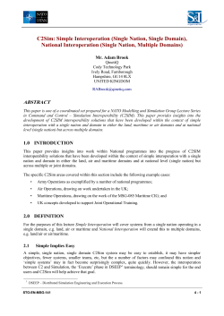 C2Sim: Simple Interoperation (Single Nation, Single