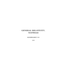 GENERAL RELATIVITY. MATH3443