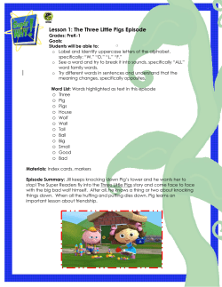 Lesson 1: The Three Little Pigs Episode