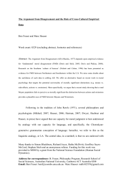 The Argument from Disagreement and the Role of Cross