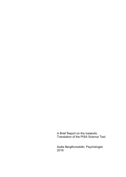 A Brief Report on the Icelandic Translation of the PISA Science Test