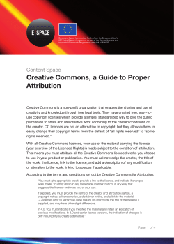 Creative Commons, a Guide to Proper Attribution