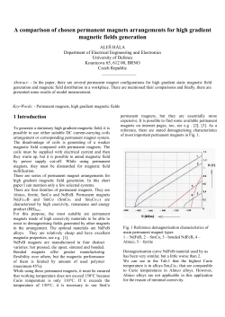 A comparison of chosen permanent magnets arrangements for high