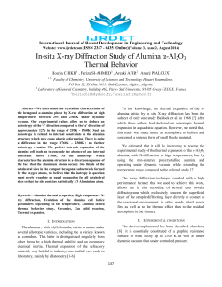 In-situ X-ray Diffraction Study of Alumina &alpha;-Al2O3 Thermal