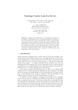 Topology-Centric Look-Up Service - IC