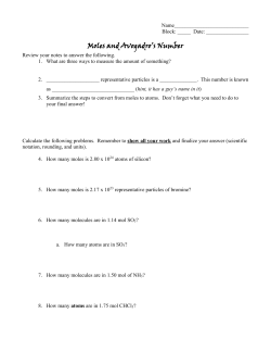 Moles and Avogadro`s Number
