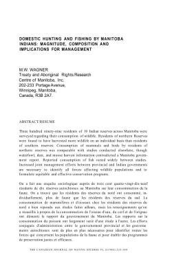 domestic hunting and fishing by manitoba indians