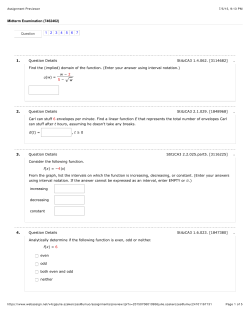 Question 1 2 3 4 5 6 7 Midterm Examination