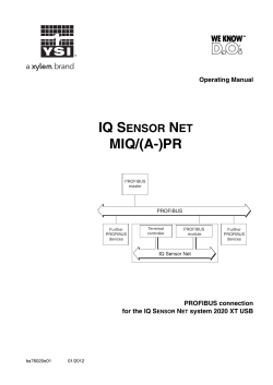 YSI IQ SensorNet MIQ/A-PR Module User Manual