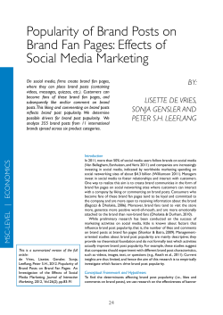 Popularity of Brand Posts on Brand Fan Pages: Effects of Social