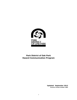 Park District of Oak Park Hazard Communication