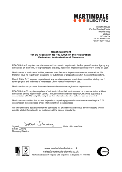 REACH Statement - Martindale Electric
