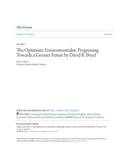 The Optimistic Environmentalist: Progressing Towards a Greener