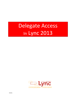 Delegate Access in Lync 2013