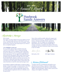 Annual Report - Pinebrook Family Answers