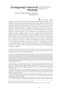 Pyongyang`s Survival Strategy - The Belfer Center for Science and