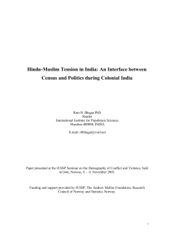Hindu-Muslim Tension in India: An Interface between