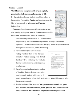 Grade 2 - Lesson 1 Word Process a paragraph with proper capitals