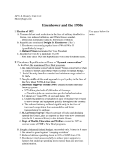 Eisenhower and the 1950s - New Smyrna Beach High School