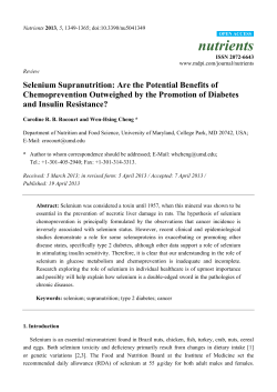 Selenium Supranutrition: Are the Potential Benefits of