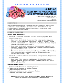 10140 basic math: multiplying and dividing fractions