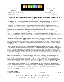 Governor Jay Nixon announces more than $4 million in AmeriCorps