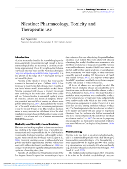 Nicotine: Pharmacology, Toxicity and