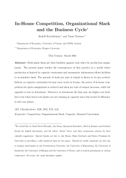 In-House Competition, Organizational Slack and the Business Cycle
