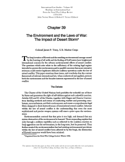 The Environment and the Laws of War: The Impact of Desert Storm