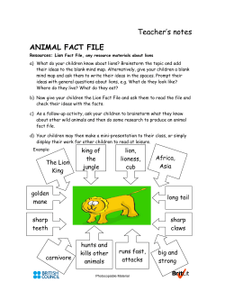 Teacher`s notes ANIMAL FACT FILE