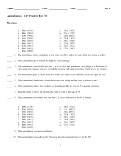 Amendments 11-27 Practice Test `13