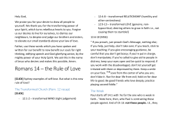 Romans 14 &ndash; the Rule of Love