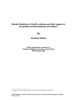 Gender Relations in Pacific cultures and their impact on the
