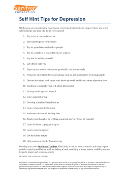 Self Hint Tips for Depression