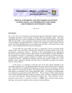 DIGITAL COPYRIGHT AND THE PARODY EXCEPTION IN HONG