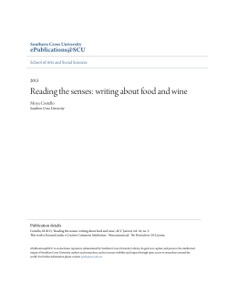 Reading the senses: writing about food and wine