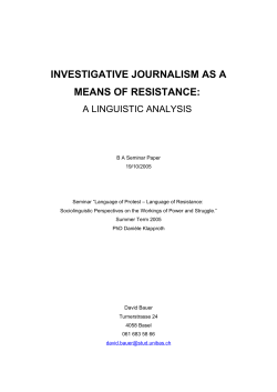 investigative journalism as a means of resistance