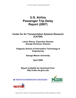 US Airline Passenger Trip Delay Report (2007)
